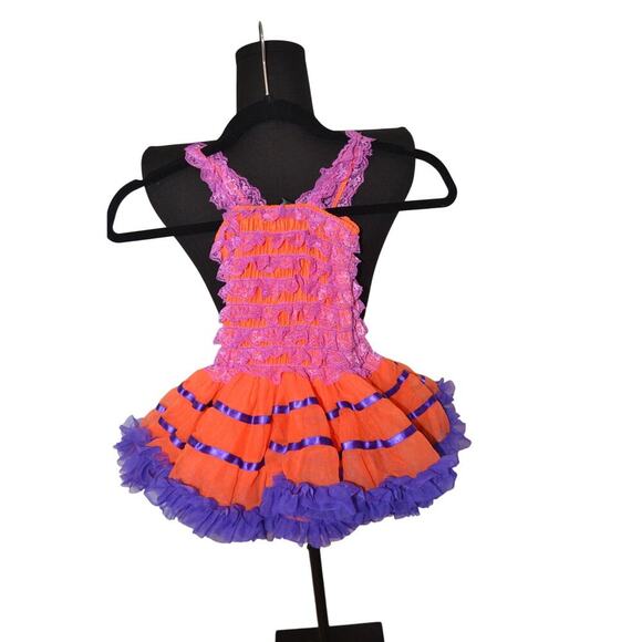 Tutu Couture Dress orange and purple Size Small - Picture 2 of 4